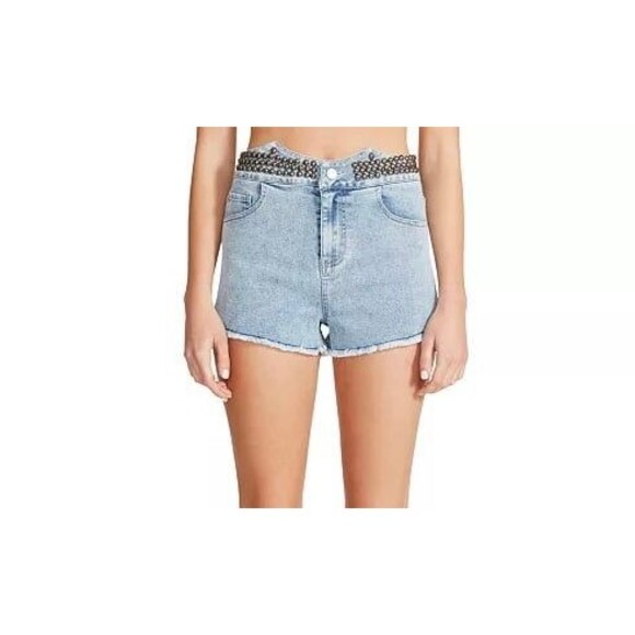 NWT Women’s Steve Madden Distressed Studs Cutoff Denim Jean Shorts Size L #337 - Picture 12 of 12